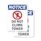 Signmission Do Not Climb Tower, 10 in W x Rectangle, Plastic OS-2PACK-NS-P-1014-V-11124 - alternate 1